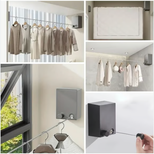 Pratik Geri Çekilebilir Duvara Monte Çamaşır Askı İpi - 4.2 Metre