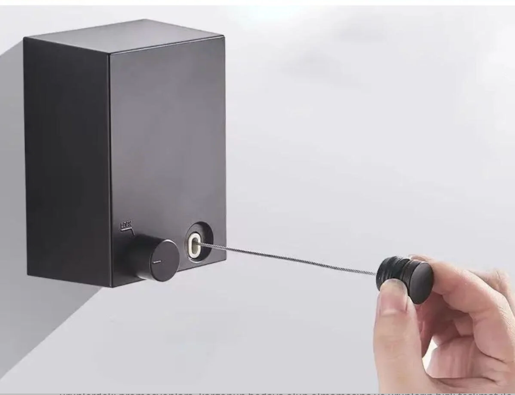 Pratik Geri Çekilebilir Duvara Monte Çamaşır Askı İpi - 4.2 Metre